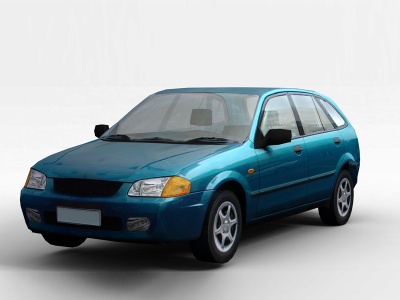 3d蓝色小汽车模型