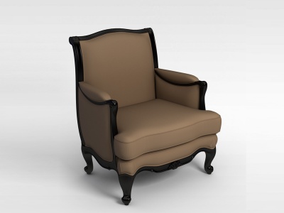3d欧式棕色沙发椅模型