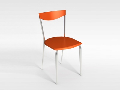 橘黄色靠背椅模型3d模型