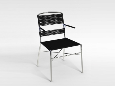 3d黑色皮条椅模型