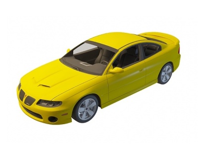 3d黄色轿车模型