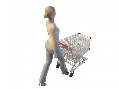 3d逛超市女人模型