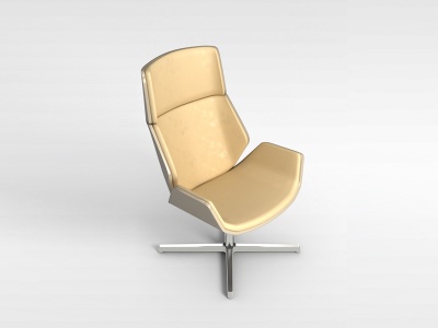黄色皮质办公椅模型3d模型