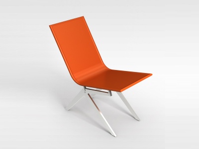 3d橙色现代休闲椅子模型