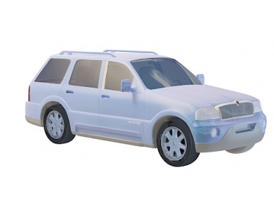 蓝色SUV汽车模型3d模型