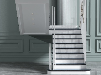 现代大理石楼梯3d模型