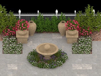 3d花坛景观模型
