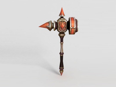 3d龙之谷武器斧头锤子模型