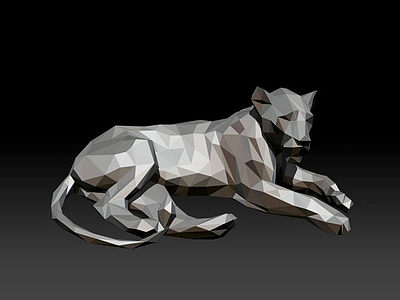 块面狮子动物3d模型