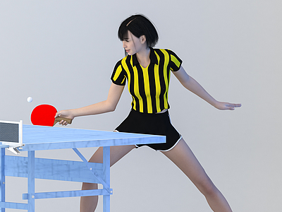 乒乓球人物模型3d模型