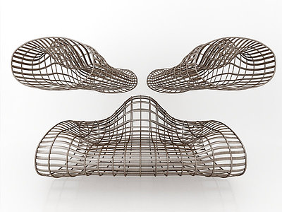 3d藤编椅子模型