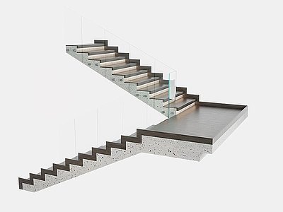 3d现代楼梯模型