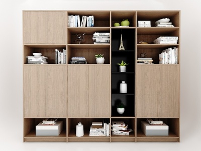 现代风格书柜模型3d模型
