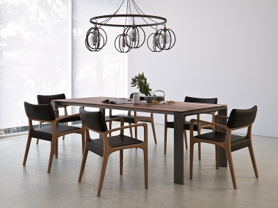 北欧餐桌椅吊灯模型
