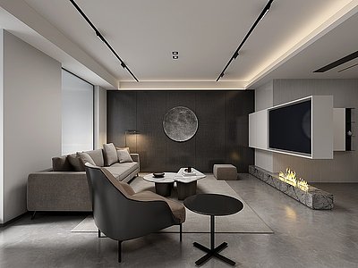 3d现代客厅模型