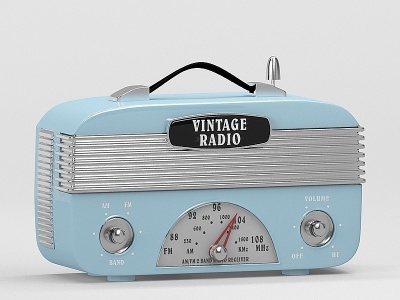 现代复古收音机模型3d模型