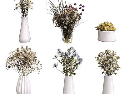 3d现代植物盆栽<font class='myIsRed'>花瓶</font>花草花卉模型
