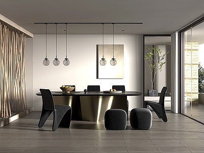 3d现代风格的客厅模型