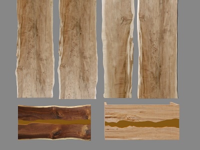 现代木头台面模型