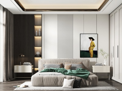 3d现代家居主卧室模型