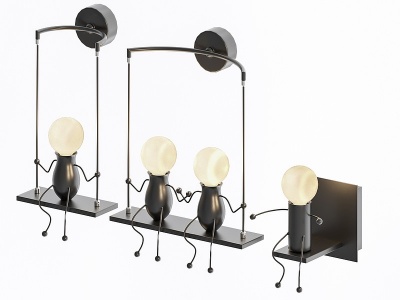 3d现代动物蚂蚁吊灯壁灯模型