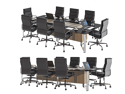 现代办公室会议桌模型3d模型