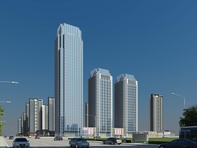3d现代办公楼酒店模型