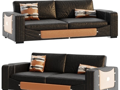 现代皮革沙发3d模型