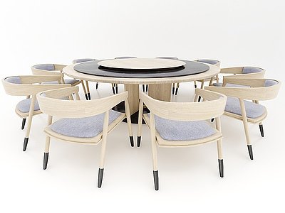 餐厅圆桌模型3d模型