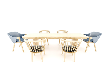 3d现代<font class='myIsRed'>风格</font>餐桌椅模型