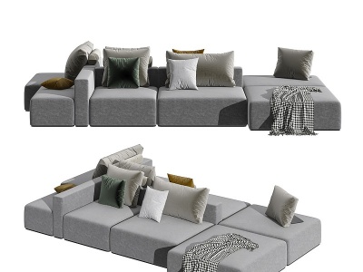 北欧组合沙发双座位沙发模型3d模型