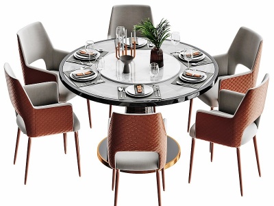 北欧轻奢餐桌椅模型3d模型