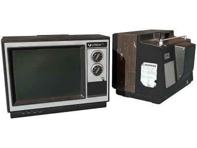 3d老式电视机黑白电视模型