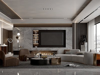 现代客厅模型3d模型