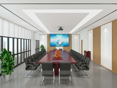 3d中式会议室模型