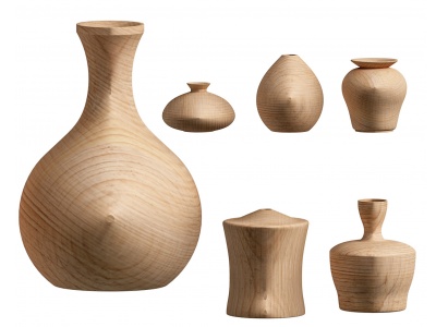 3d北欧实木瓶罐工艺品模型