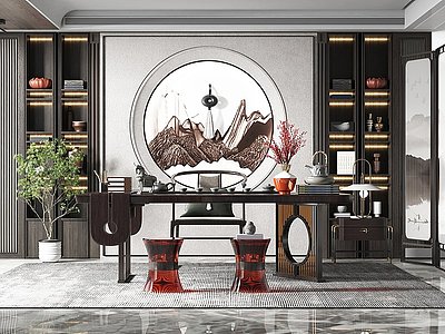 新中式风格茶室模型3d模型