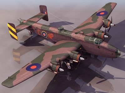 HALIFAX轰炸机3d模型