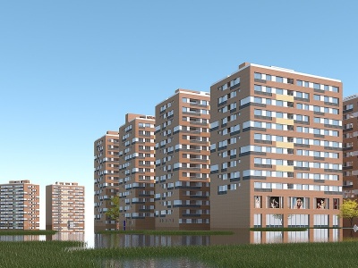 3d小区多层住宅模型