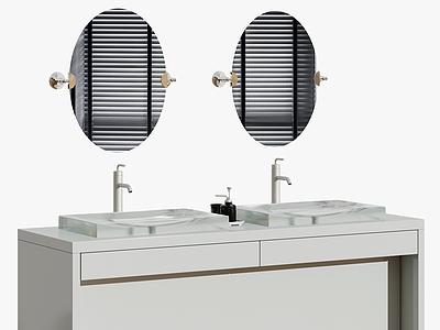 现代卫生间洗手台模型3d模型