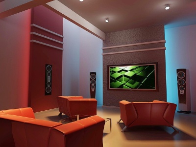 家庭影院影音室3d模型