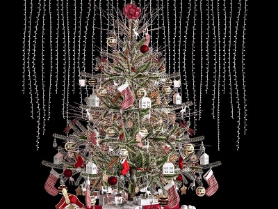3d现代圣诞树模型