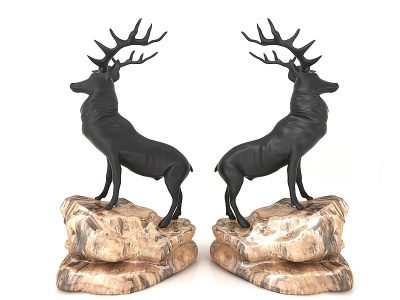 3d雕塑鹿模型