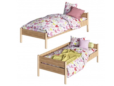 3d北欧实木儿童床模型