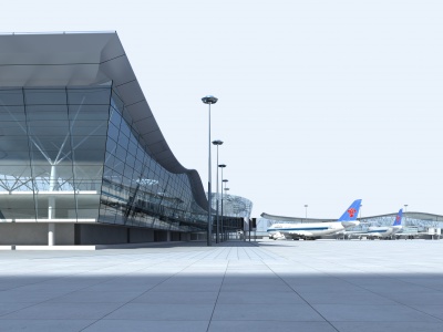 现代机场大楼模型3d模型