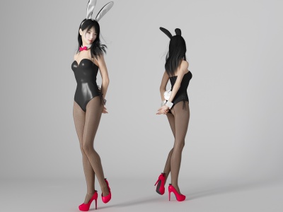 兔女郎美女人物模型