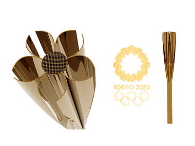 3d东京奥运火炬模型