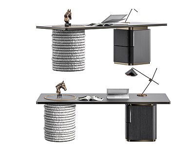 现代轻奢经理办公桌模型3d模型