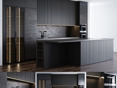 现代厨房橱柜模型