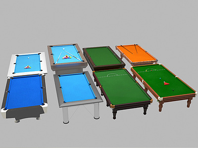 3d常见各类台球桌模型
